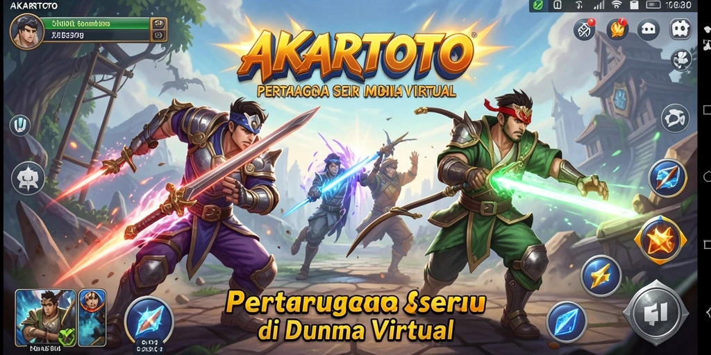 Tampilan gameplay seru di AKARTOTO saat bertarung melawan lawan