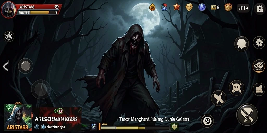 Screenshot gameplay ARISTA88 menunjukkan suasana mencekam dan ketegangan yang luar biasa.