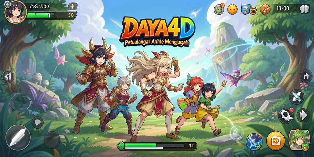 Tangkapan layar dari gameplay seru DAYA4D dengan aksi Anime menarik.