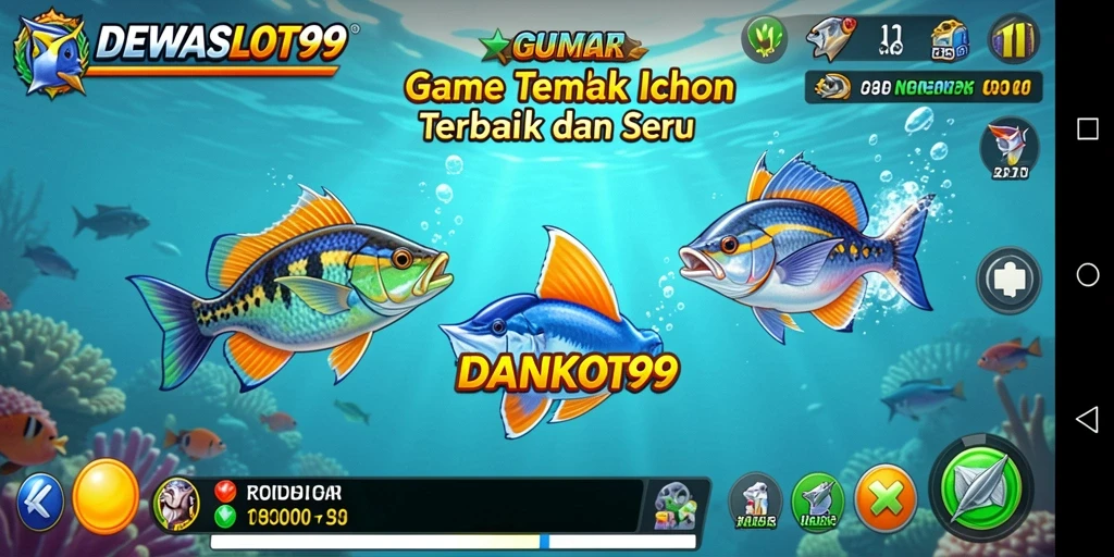 Gameplay seru DEWASLOT99 saat menangkap ikan.