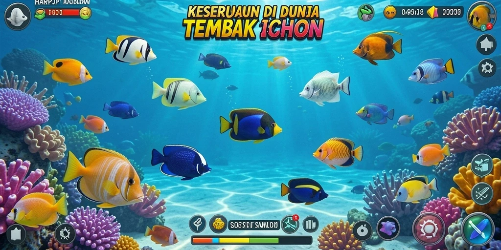 Tampilan gameplay seru Tembak Ikan dalam HARAPJP.