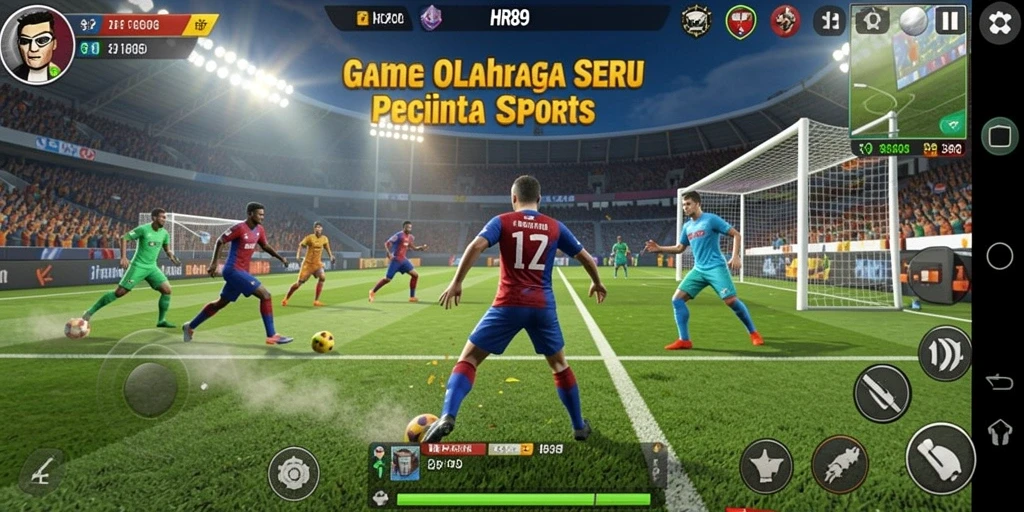 Tangkapan layar HR89 menampilkan aksi seru dalam gameplay olahraga.
