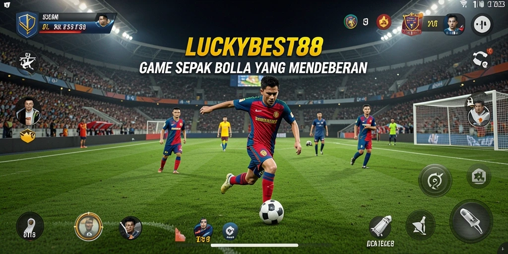 Tampilan gameplay mendebarkan di LUCKYBEST88 yang penuh aksi sepak bola.