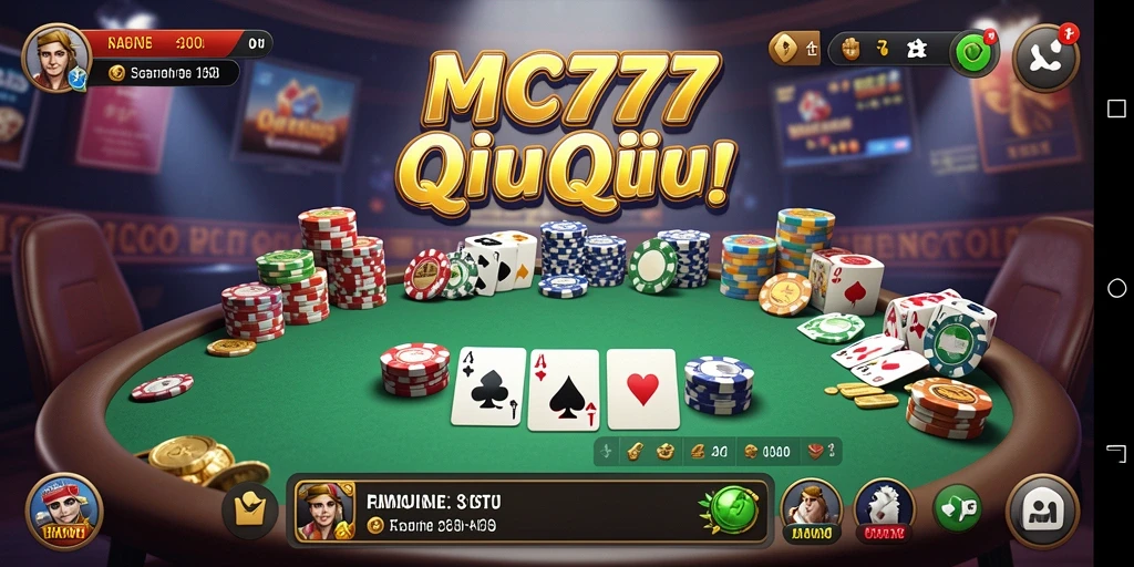 Tampilan gameplay seru dalam MC777 saat bermain QiuQiu.