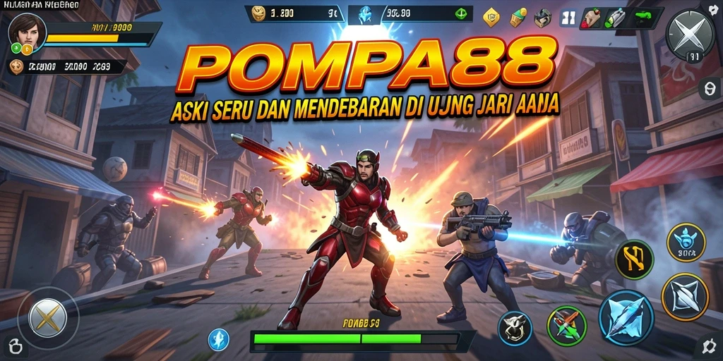 Tangkapan layar menampilkan aksi mendebarkan dalam POMPA88.