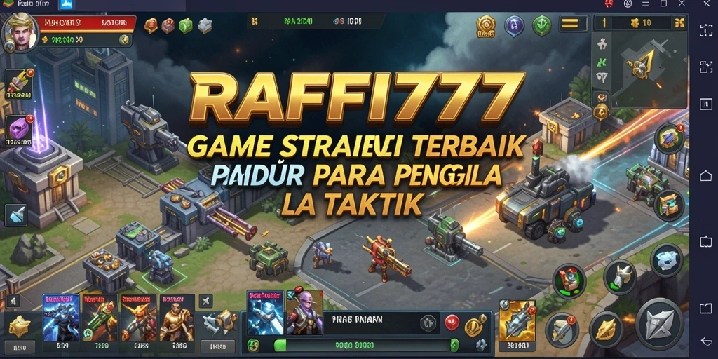 Tangkapan layar RAFFI777 menampilkan aksi gameplay strategi yang intens.